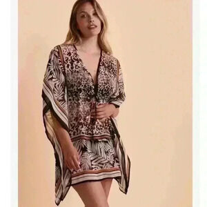 NWT Bleu Rod Beattie Women's Caftan Chiffon Cover Up